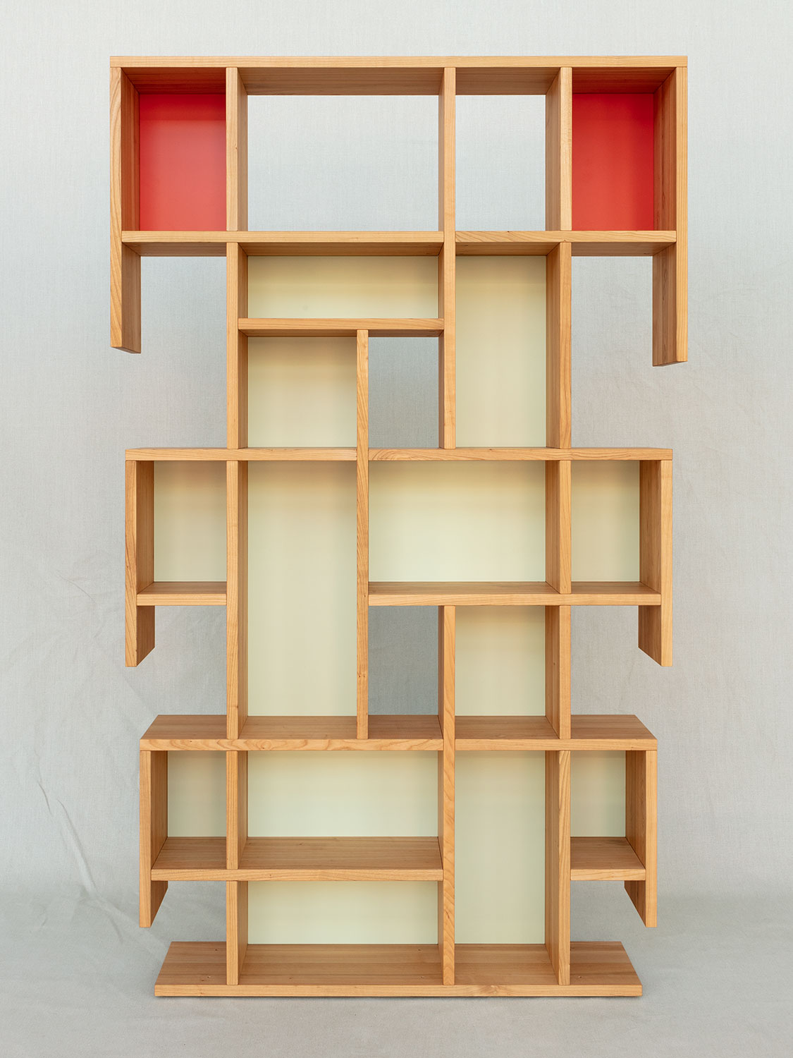 Massivholzregal "Sumpfmonster" in Kirschbaum, 127 × 208 × 27 cm