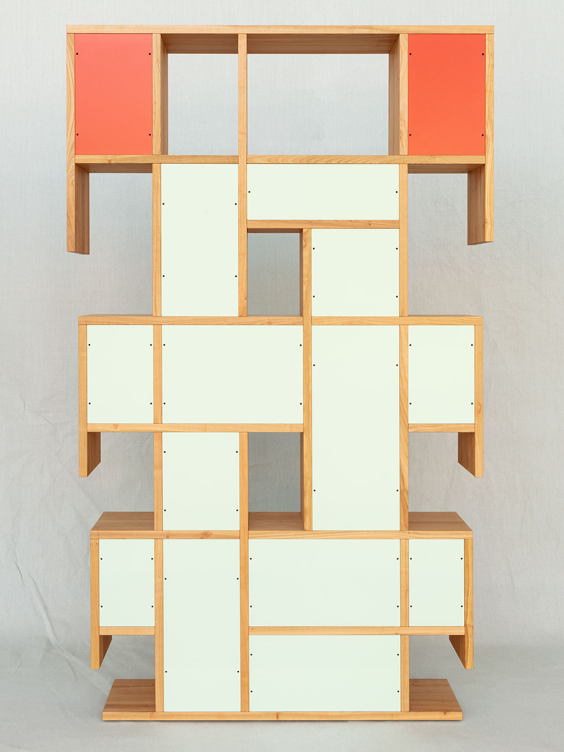 Massivholzregal "Sumpfmonster" in Kirschbaum, 127 × 208 × 27 cm
